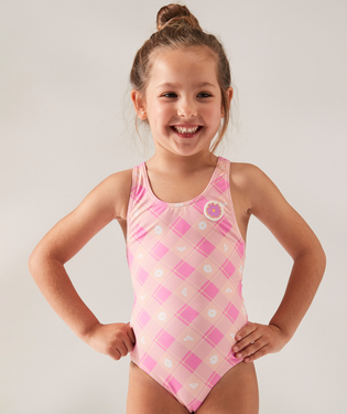 Roxy Girl s Flower Plaid One Piece Swimsuit Wabasso Beach Surf