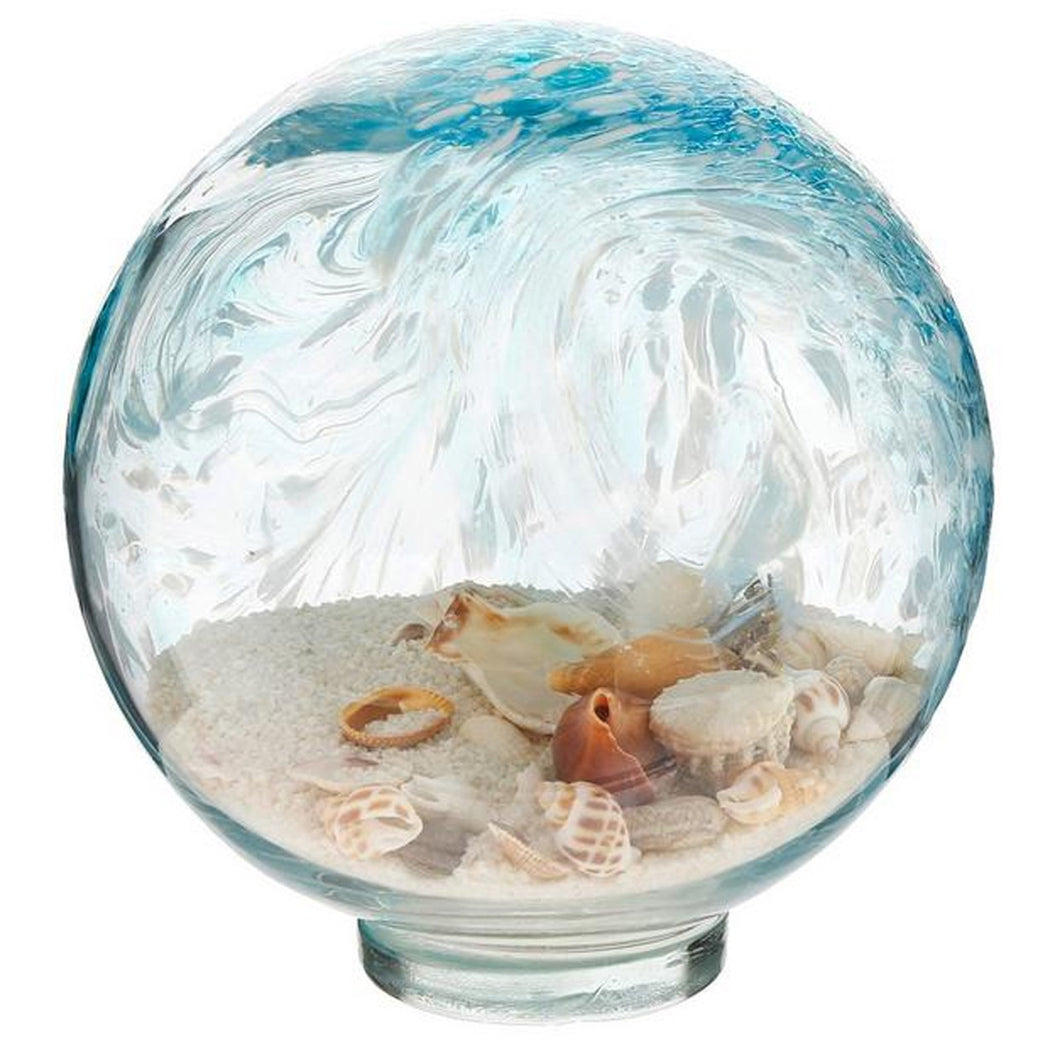 Sea Creations Glass Ball Sand & Shell Tie Dye 10cm BLG04