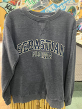 Load image into Gallery viewer, Sherry Sebastain Arch Distressed Dye Washed Crew Neck
