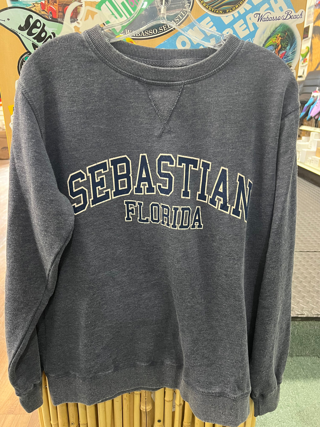 Sherry Sebastain Arch Distressed Dye Washed Crew Neck