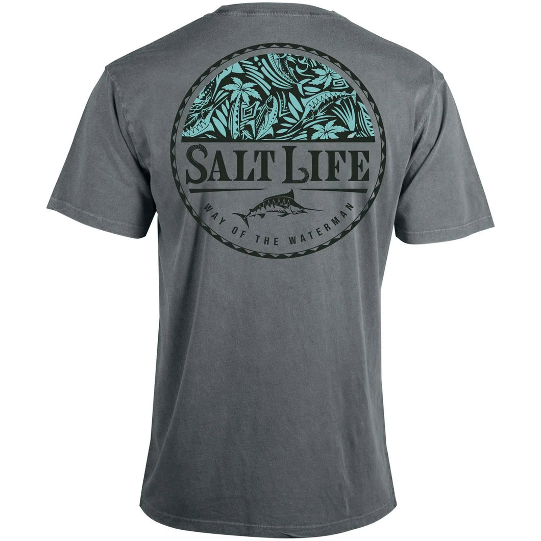 Salt Life Mahi Tribe Badge T-Shirt Grey