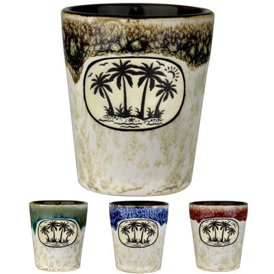 Palms/DRP/GLZ Oval Shot Glass American Gift