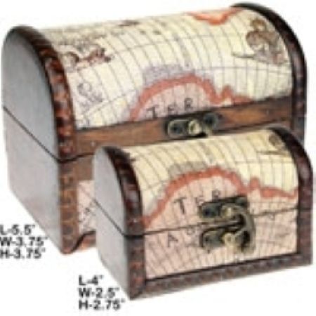 American Gift Wood Chest/Map