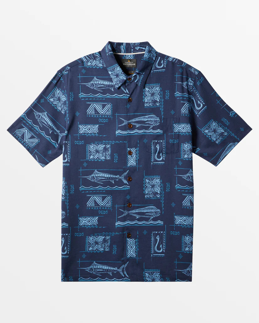 Quiksilver Waterman Big Blue Button Down Mens Shirt