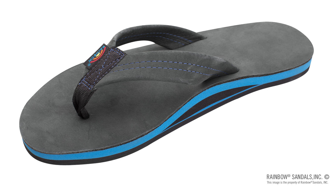 Rainbow Mens Premier Black Leather sandal