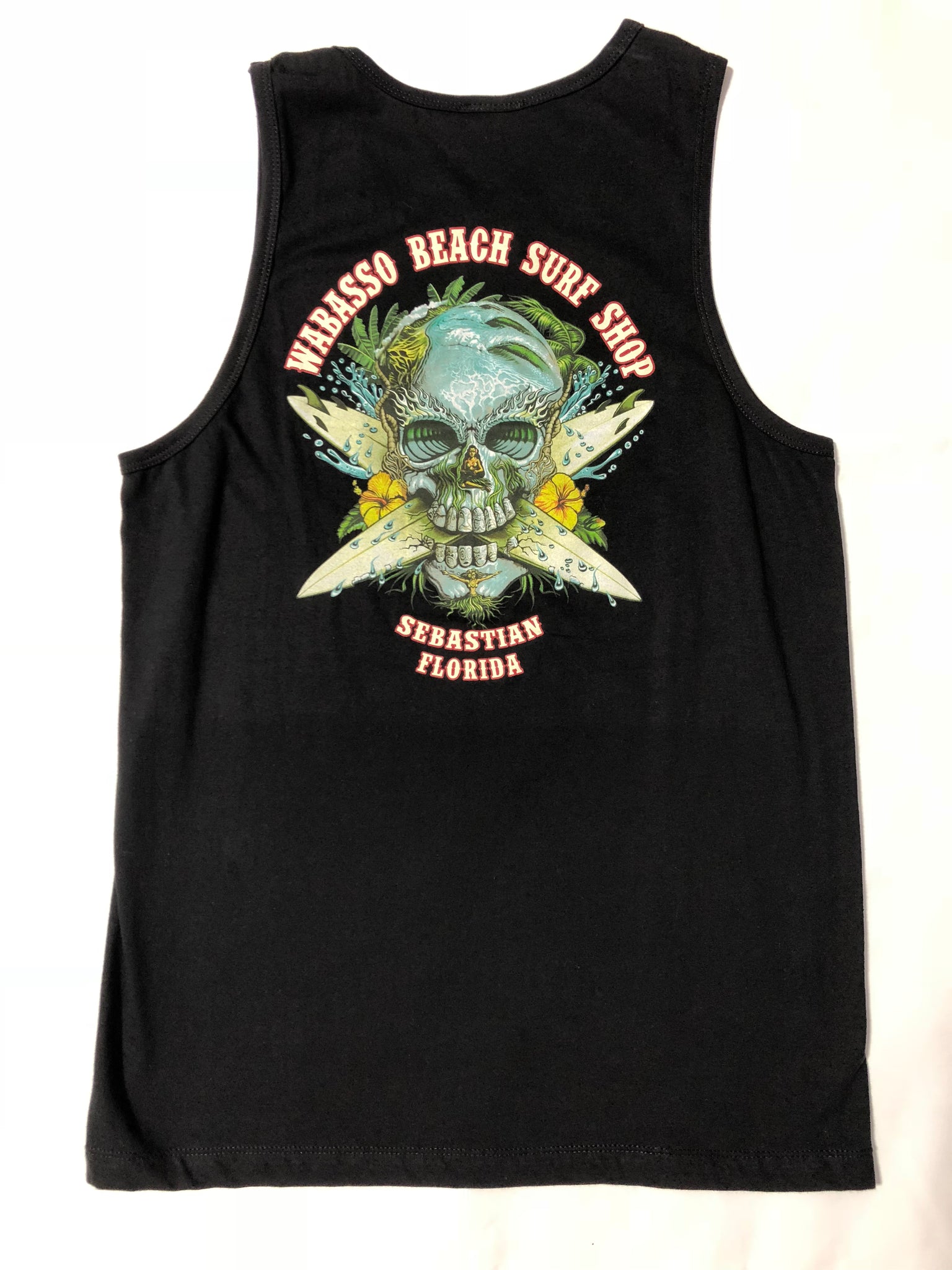 Streamline Design Silkscreen Crossed Surfboards Skull Men s Tank Top Sebastian fl Wabasso Beach Surf Shop Navy 3XL