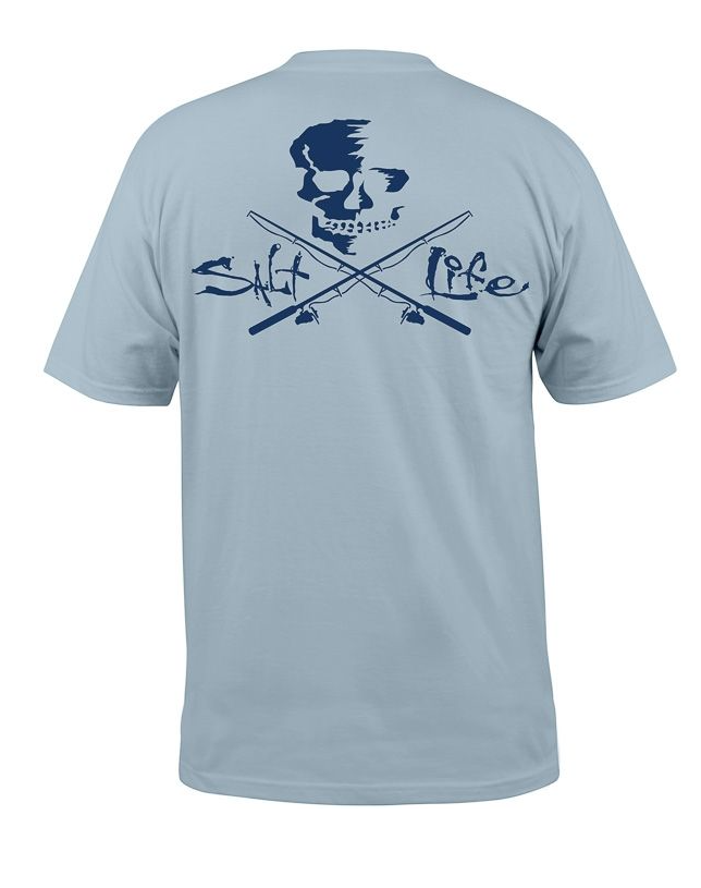 Salt Life Men's Skull & Poles Short Sleeve Pocket Tee T-Shirt